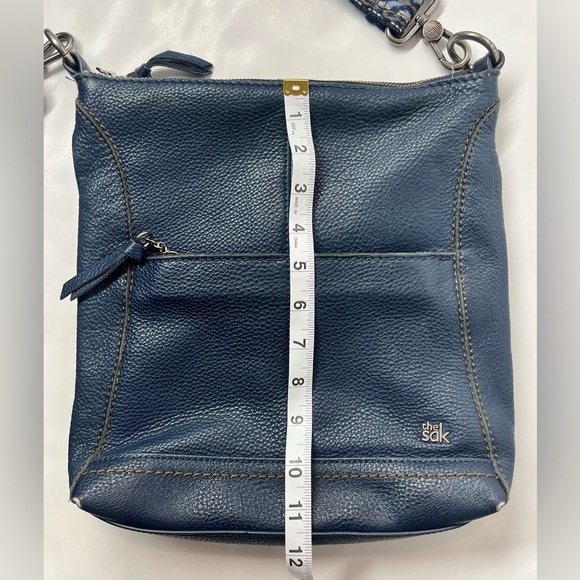 The Sak Lucia Blue Leather Crossbody Bag Purse Adjustable Strap - Picture 7 of 16